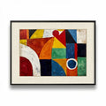 Framed abstract canvas wall art colorful geometric design 60 x 80 x 3cm