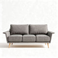 Gray fabric sofa with wooden legs 180 x 85 x 80cm for living room use