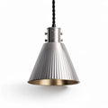 Metal pendant light fixture with ribbed design and adjustable cord 20 x 20 x 25cm
